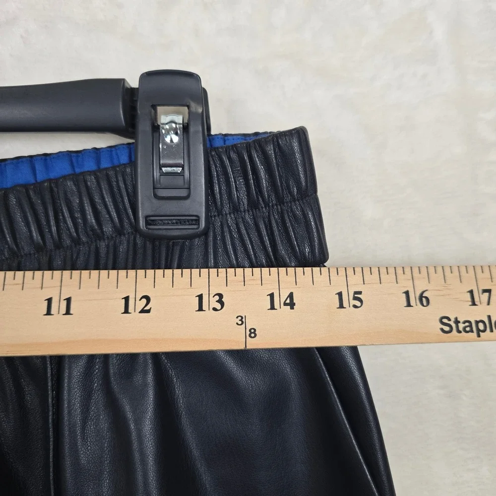 Scotch &‎ Soda Estelle Navy Blue Faux Leather Elastic Waist Tapered Pants Large